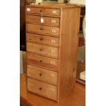 A Victorian pine eight drawer graduated chest