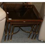 Brass and smoked glass nesting tables