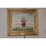 Edward Kind Redmore, Pair of shipping scenes, signed, oil on canvas, together with two etchings of