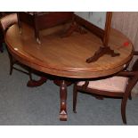 A Victorian mahogany oval breakfast table