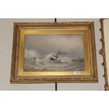 J.T Allerston (19th /20th century) Steamer ship in a storm, signed and dated 1889, oil on canvas