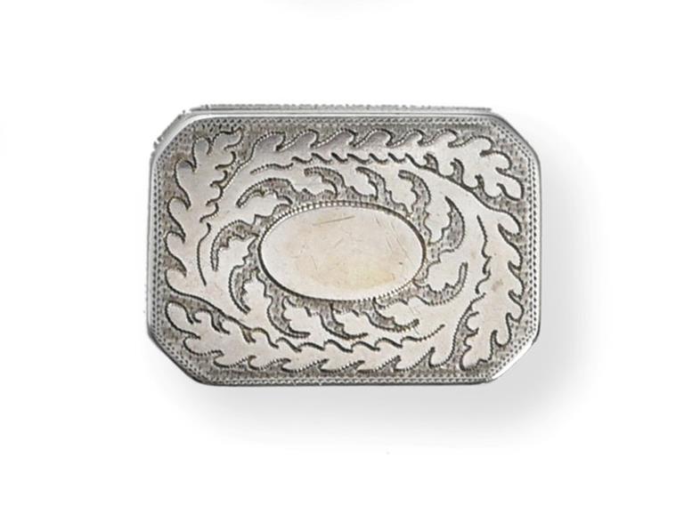 A George III Silver Vinaigrette, by Thomas Phipps and Edward Robinson, London, 1806, oblong and with