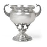 An Irish Silver Cup, by Alwright and Marshall Ltd., Dublin, 1938, with a globular bowl, on spreading