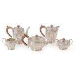 A Five-Piece Elizabeth II Silver Tea and Coffee-Service, by Mappin and Webb, Sheffield, 1977, each