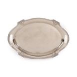 A George VI Silver Tray, by Walker and Hall, Sheffield 1949, shaped oval and with a shell and