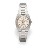 A Stainless Steel Automatic Calendar Centre Seconds Wristwatch, signed Omega, model: Seamaster, ref: