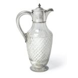 A Victorian Silver-Mounted Cut-Glass Claret-Jug, by Horace Woodward and Co. Ltd., London, 1895,