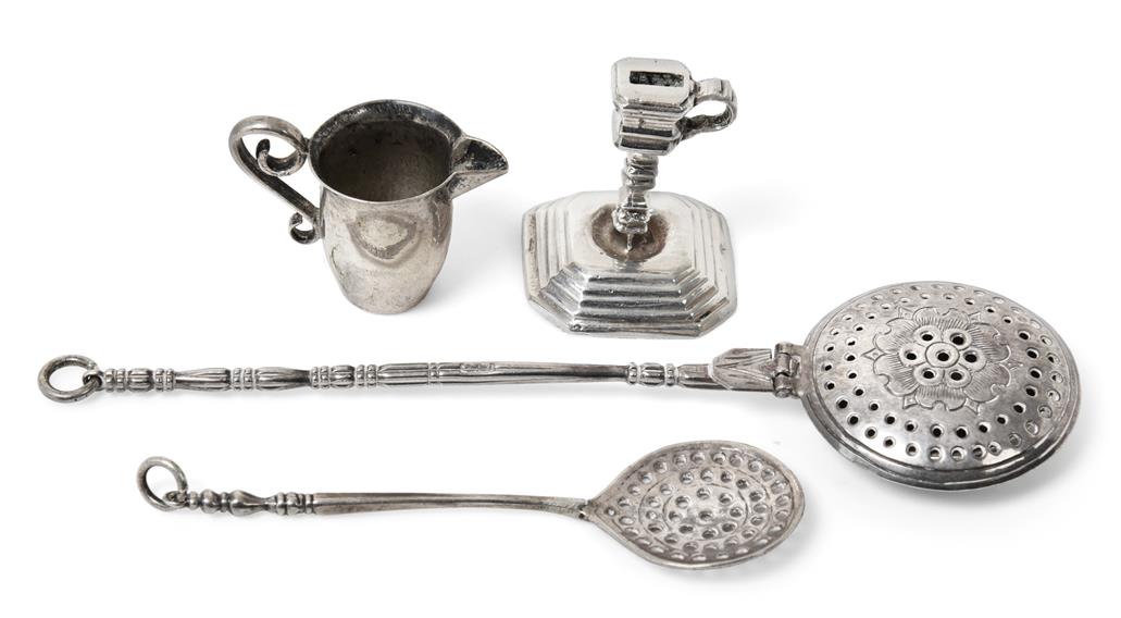 A Collection of Silver and Metalware Miniature Silver Toys, Some With Spurious Marks, Probably