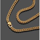 An 18 Carat Gold Diamond Necklace, by Boodles, the yellow fancy link chain terminating to a