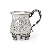 A Victorian Silver Christening-Mug, by Thomas Smily, London, 1870, baluster and on four scroll feet,