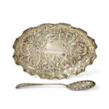 A Victorian Silver Bowl and Spoon, by Samuel Fenton and William Staniforth, Sheffield, 1895, the