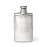 A Victorian Silver Hip Flask, by William Summers, London, 1880, oblong, the lower body with
