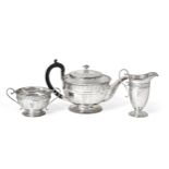 A Three-Piece George V Silver Tea-Service, by Roberts and Belk, Sheffield, 1928, each piece