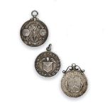 Three Victorian Silver Medals, One Apparently Unmarked, Supplied by Spiridion and Sons, Cardiff,