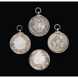 Four Victorian Silver Medals, One by J. A. Restall and Co., Birmingham, 1896, One by by Daniel