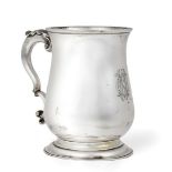A George III Silver Mug, by William Cripps, London, 1762, baluster and on spreading foot, with