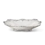 A George VI Silver Bowl, by Josiah Williams and Co., London, 1938, oblong and on collet foot, the