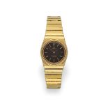 A Lady's 18 Carat Gold Wristwatch, signed Omega, model: Constellation, circa 1980, quartz