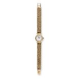 A Lady's 18 Carat Gold Wristwatch, signed Raymond Weil, Geneve, circa 2000, quartz movement, white