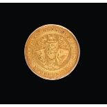 A Victorian Gold Medal, by J. A. Restall and Co., Birmingham, 1896, 15ct, circular, the obverse