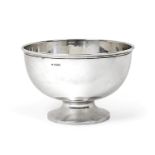 A George V Silver Bowl, by Stevenson and Law, Sheffield, 1925, plain tapering and on spreading foot,
