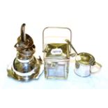 A silver and glass sugar jar, lift action lid, Goldsmiths & Silversmiths Co together with assorted