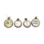 Four silver pocket watches, three signed Fattorini & Sons, E Samuel and J.W Benson, London (4)