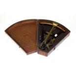 A 19th century ebony and brass octant in original case