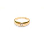 A diamond ring, marks rubbed, finger size R. Gross weight 4.17 grams.