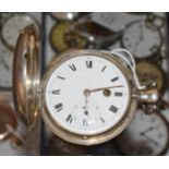 A silver full hunter verge pocket watch, signed Josh Dudley, Portsmouth