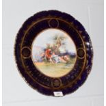 A Vienna style circular plaque, 36.5cm diameter