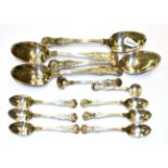 A quantity of Victorian and later flatware, King's pattern, comprising 4 table-spoons, engraved with