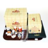 A collection of Rupert and his friends Beswick figures together with a silk tie, a toy railway and a
