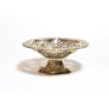 A Victorian silver pedestal bowl, by George Maudsley Jackson, London, 1893, the bowl shaped circular
