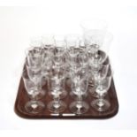 Part suite of Baccarat drinking glassware to include two goblets, twelve wines and a fifteen small