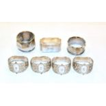A set of four Victorian silver napkin-rings, by Arthur Priestley and Co., Sheffield, 1899, each