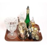 A group of assorted items including a Scottish silver kings pattern sauce ladle, an American
