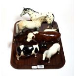 Royal Doulton horses comprising Appaloosa stallion, hunter and another two, together with a