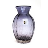 Whitefriars - Geoffrey Baxter: A Textured Range Tulip Glass Vase, in lilac, pattern 9827, 1974