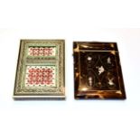 Two Victorian card cases, second half 19th century, each oblong, one with stained and mother of