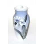 Large Copenhagen floral decorated vase, 32cm high