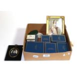 Seven Halcyon days enamel boxes, (six boxed) and four miniatures