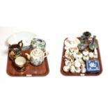 Miscellaneous pottery and porcelain including a crested souvenir wares, Gouda pottery, lustre wares,