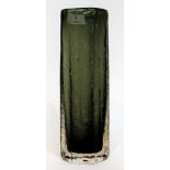 Whitefriars - Geoffrey Baxter: A Textured Range Tubular or Cucumber Glass Vase, in willow, pattern
