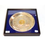 An Elizabeth II parcel-gilt silver plate, by the Yorkshire Mint, Birmingham, 1977, the centre