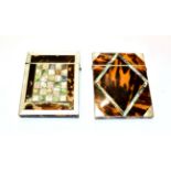Two Victorian card-cases, second half 19th century, oblong, the sides of each veneered in