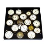 A selection of ladies fob watches, some English and continental examples