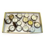Twelve silver open faced pocket watches and two Turkish market full hunter pocket watches (14)