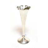 A Victorian silver vase, by Mappin Brothers, Chester, 1897, trumpet shaped and with crimped him