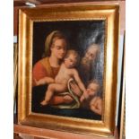After Raphael, Holy family with St John, oil on canvas, 45cm by 35cm
